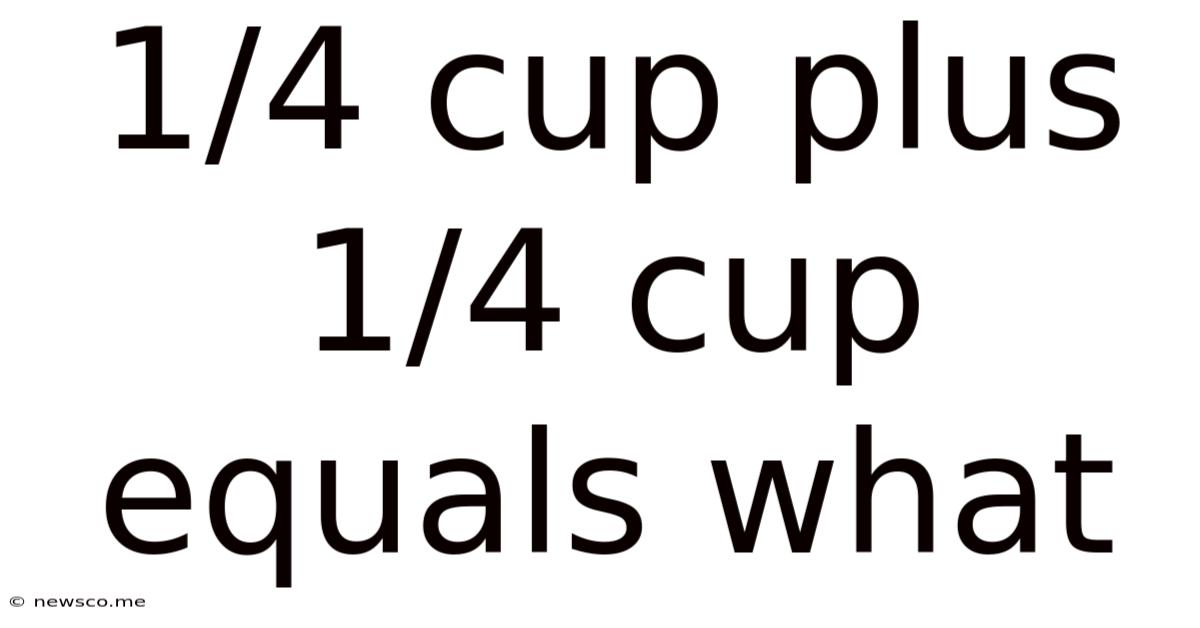 1/4 Cup Plus 1/4 Cup Equals What