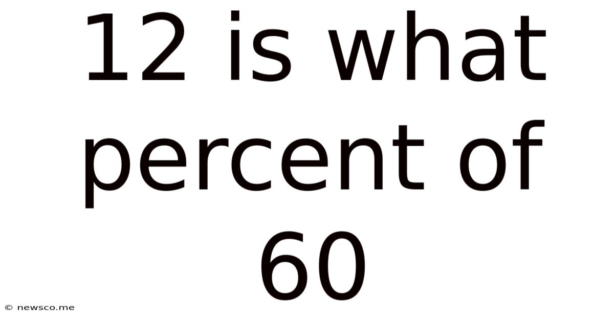 12 Is What Percent Of 60