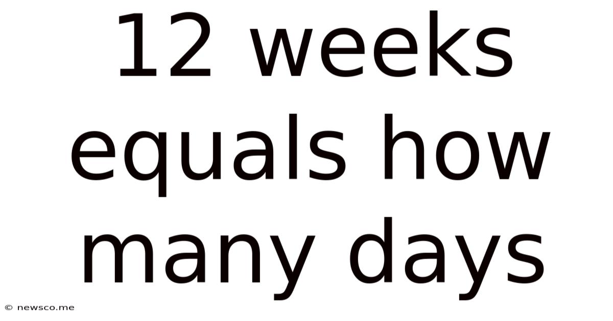 12 Weeks Equals How Many Days