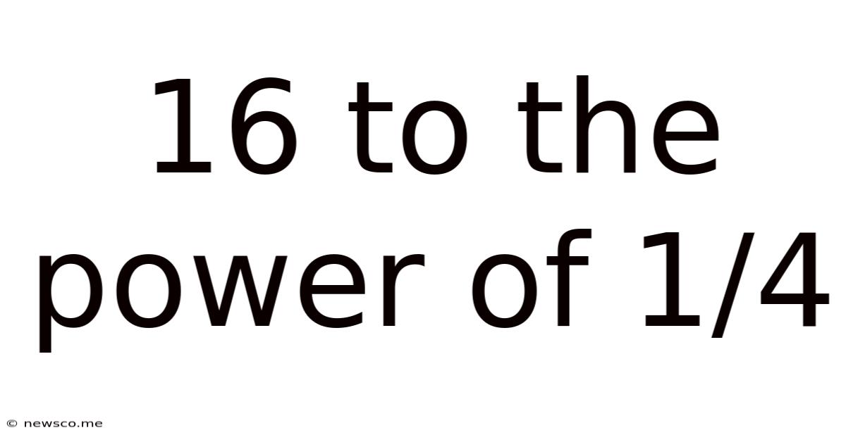 16 To The Power Of 1/4