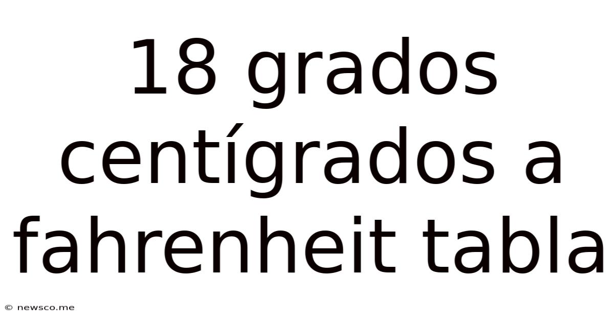 18 Grados Centígrados A Fahrenheit Tabla