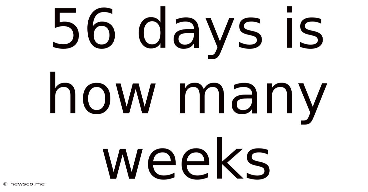 56 Days Is How Many Weeks