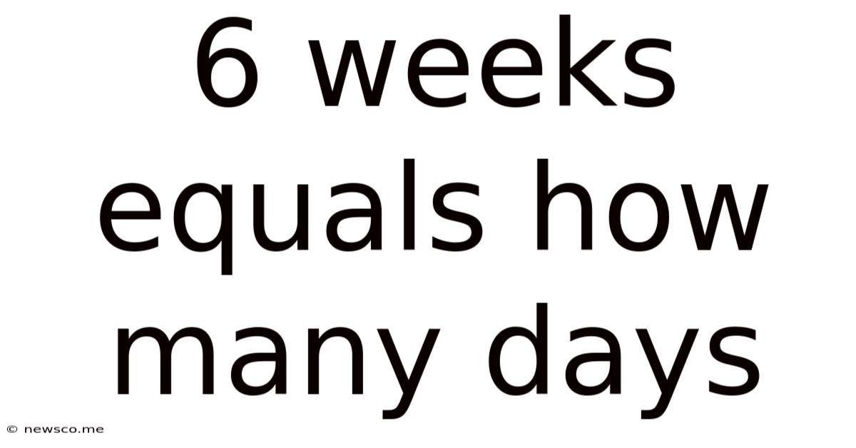 6 Weeks Equals How Many Days