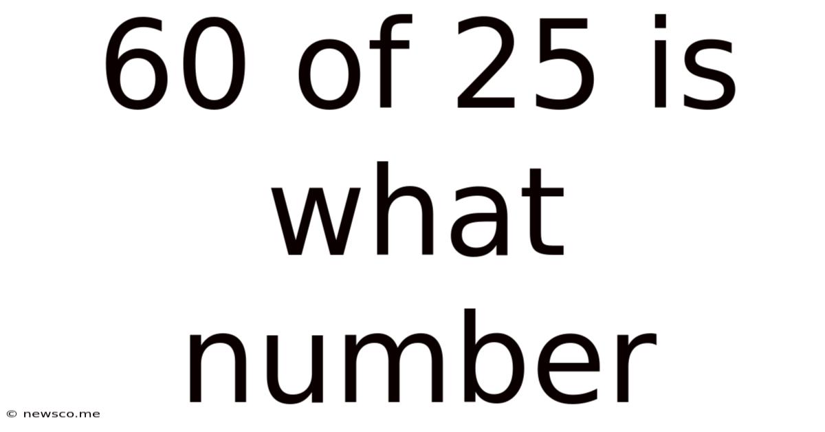 60 Of 25 Is What Number