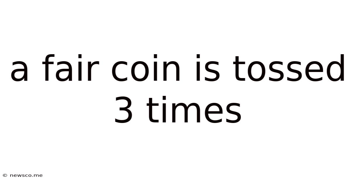 A Fair Coin Is Tossed 3 Times