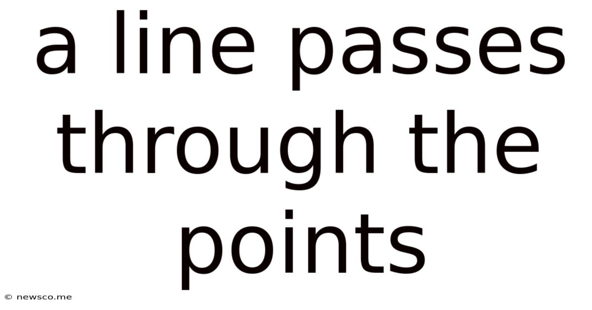A Line Passes Through The Points
