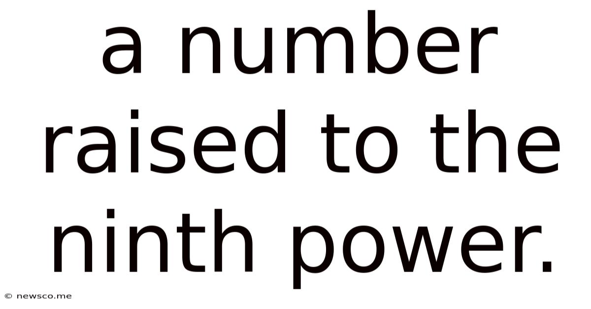 A Number Raised To The Ninth Power.