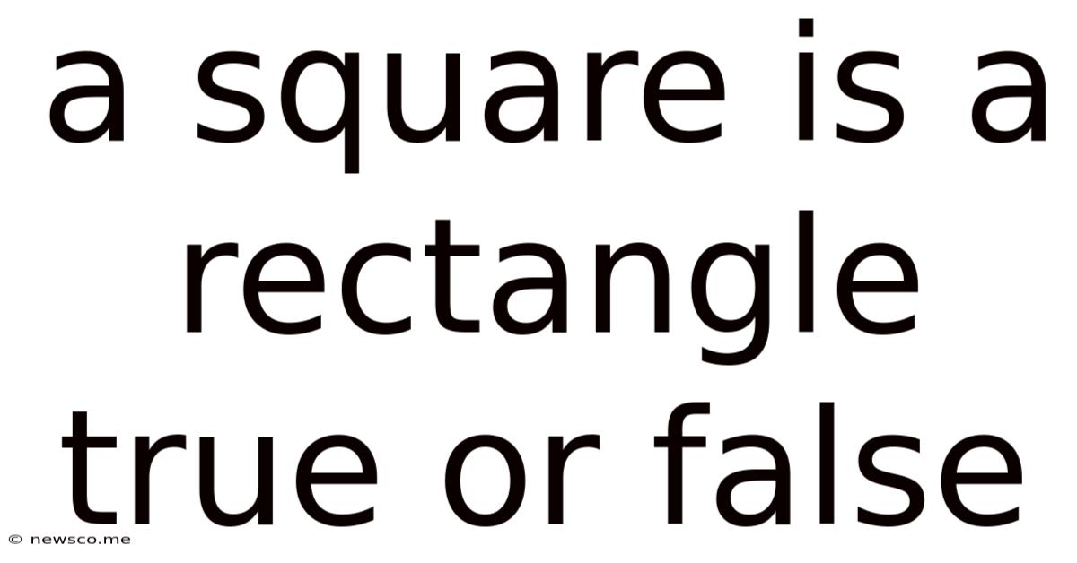 A Square Is A Rectangle True Or False
