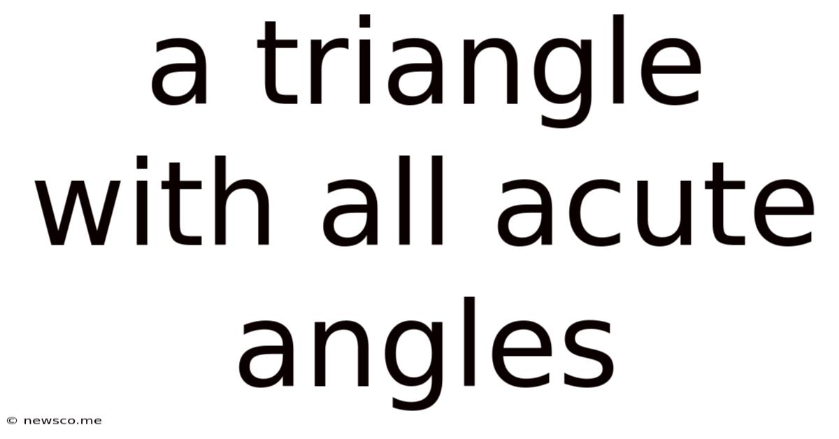A Triangle With All Acute Angles