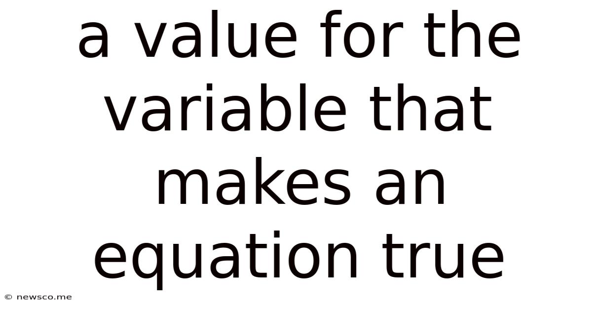 A Value For The Variable That Makes An Equation True