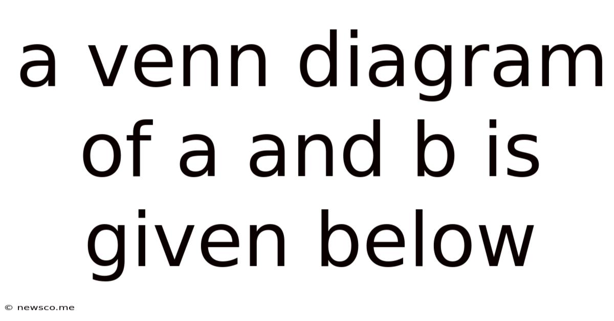 A Venn Diagram Of A And B Is Given Below