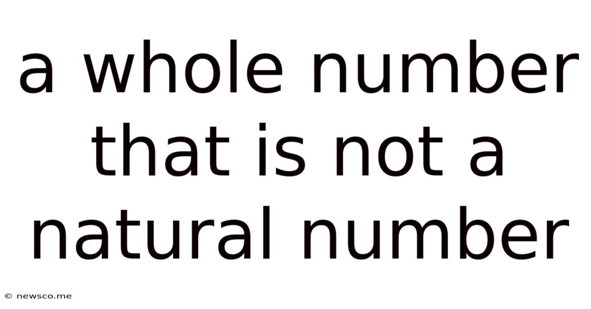 A Whole Number That Is Not A Natural Number