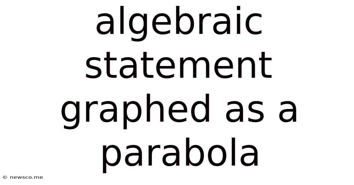 Algebraic Statement Graphed As A Parabola