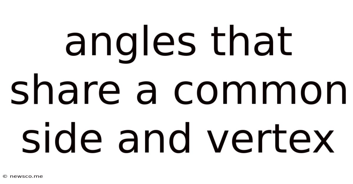 Angles That Share A Common Side And Vertex