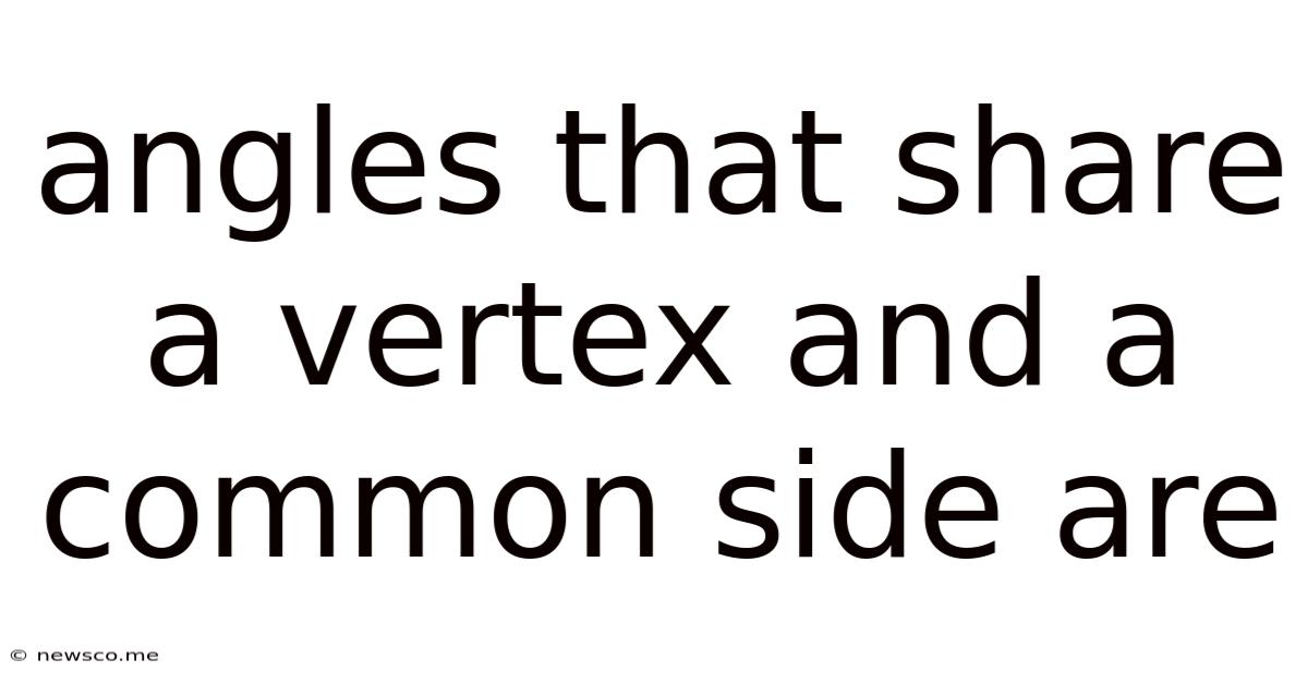 Angles That Share A Vertex And A Common Side Are