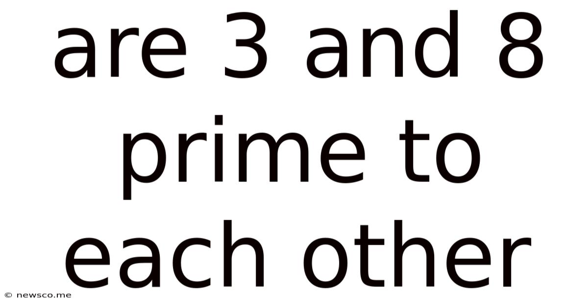 Are 3 And 8 Prime To Each Other