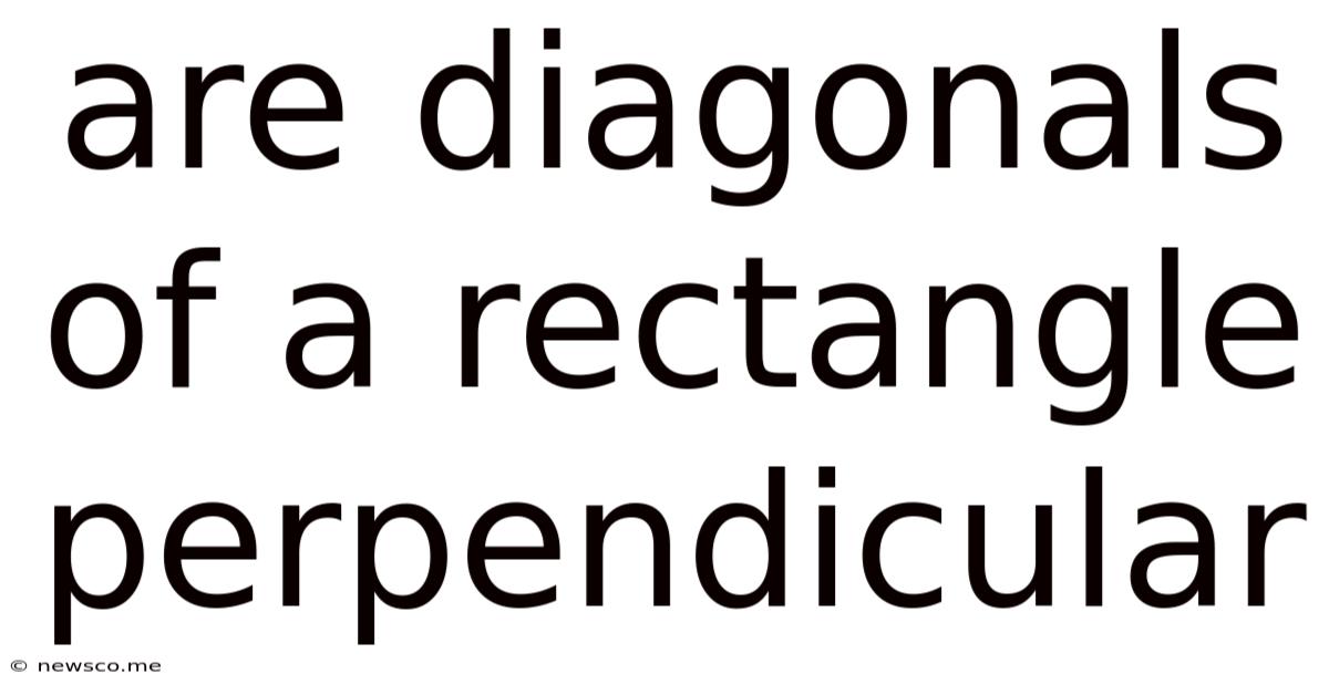 Are Diagonals Of A Rectangle Perpendicular