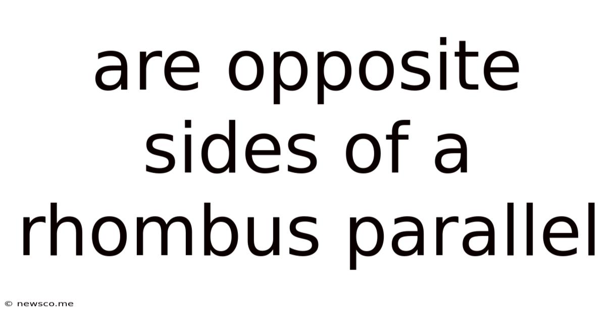 Are Opposite Sides Of A Rhombus Parallel