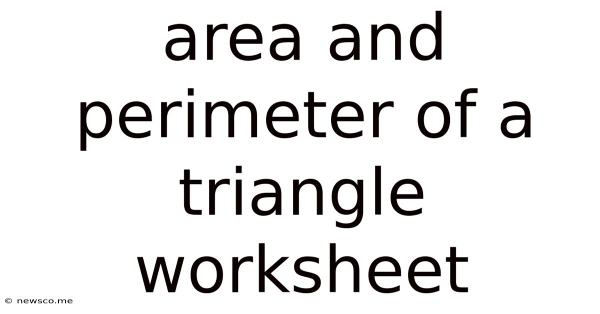 Area And Perimeter Of A Triangle Worksheet