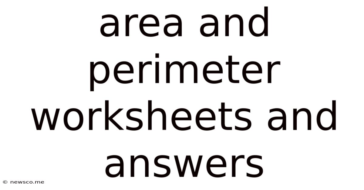 Area And Perimeter Worksheets And Answers