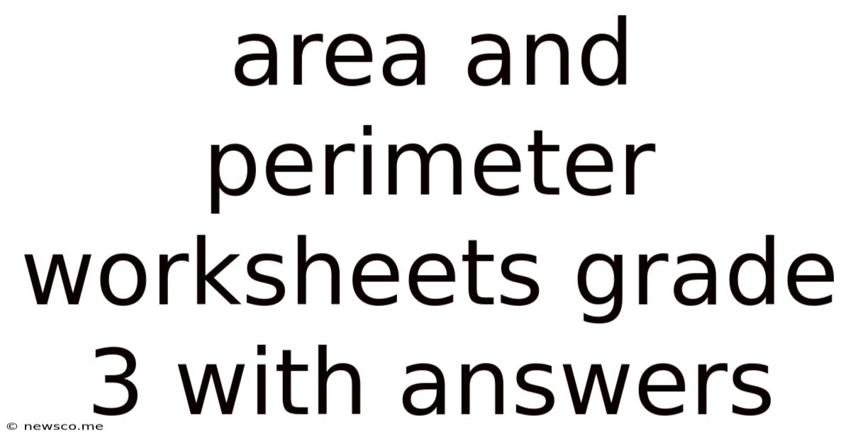 Area And Perimeter Worksheets Grade 3 With Answers