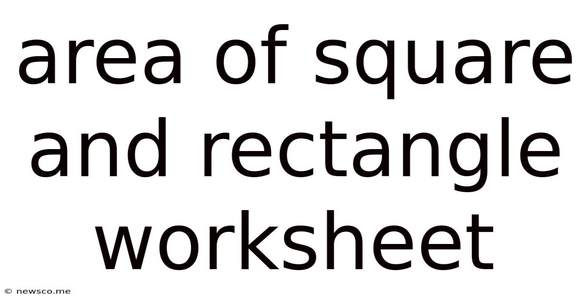 Area Of Square And Rectangle Worksheet