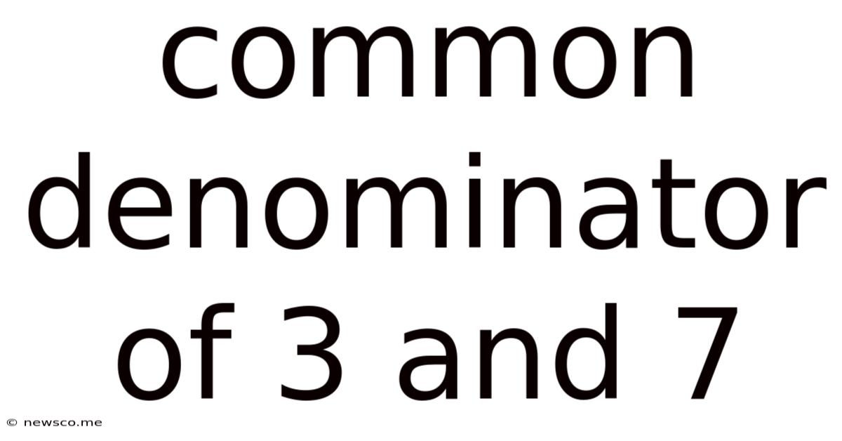 Common Denominator Of 3 And 7