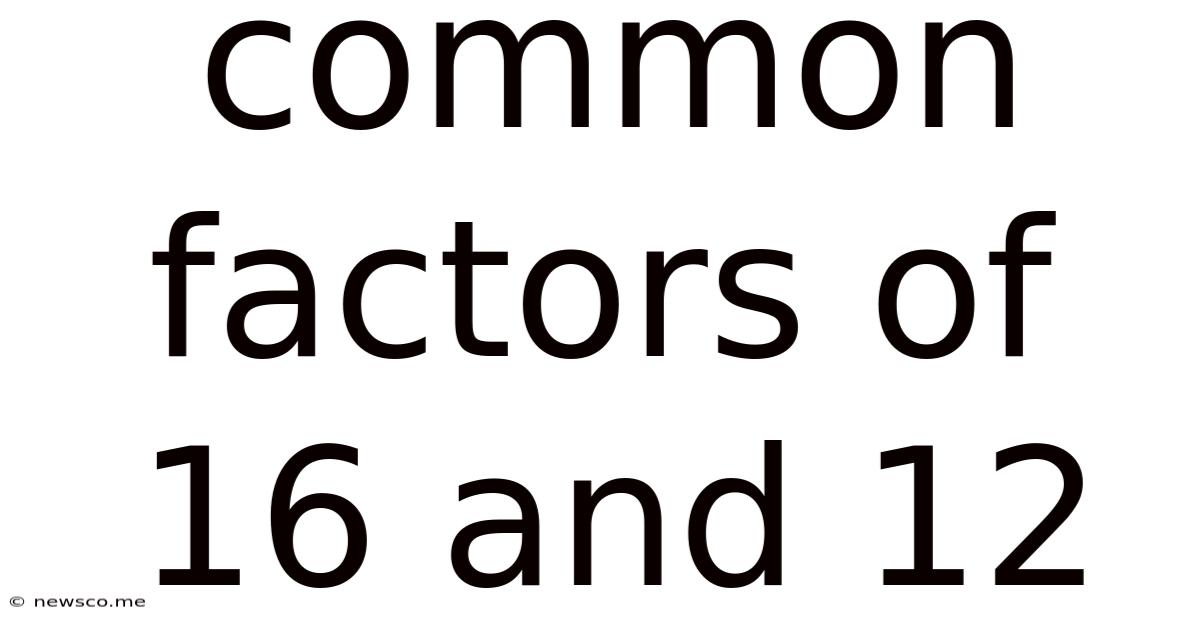 Common Factors Of 16 And 12