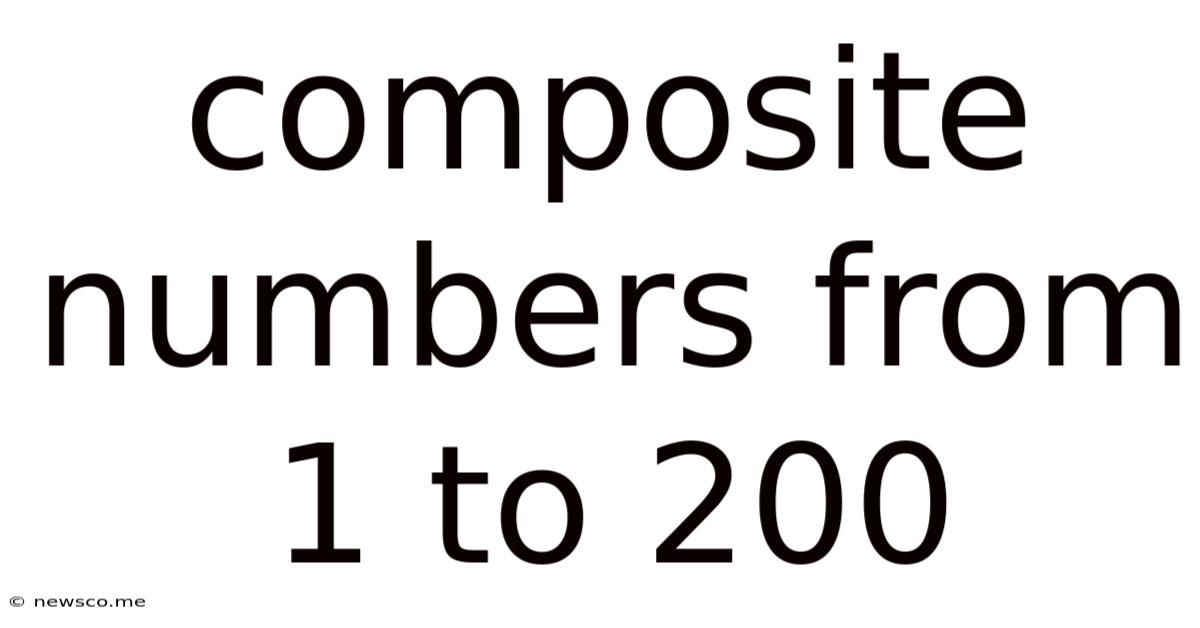 Composite Numbers From 1 To 200