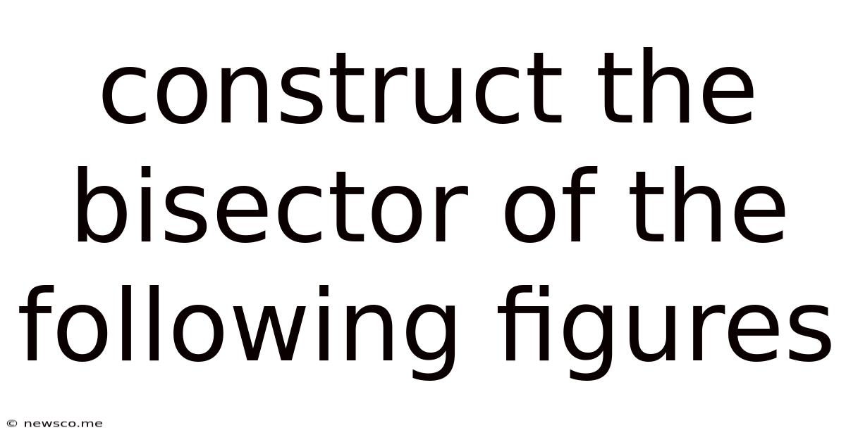 Construct The Bisector Of The Following Figures