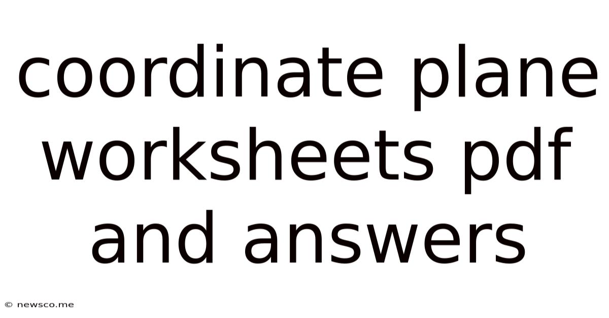 Coordinate Plane Worksheets Pdf And Answers