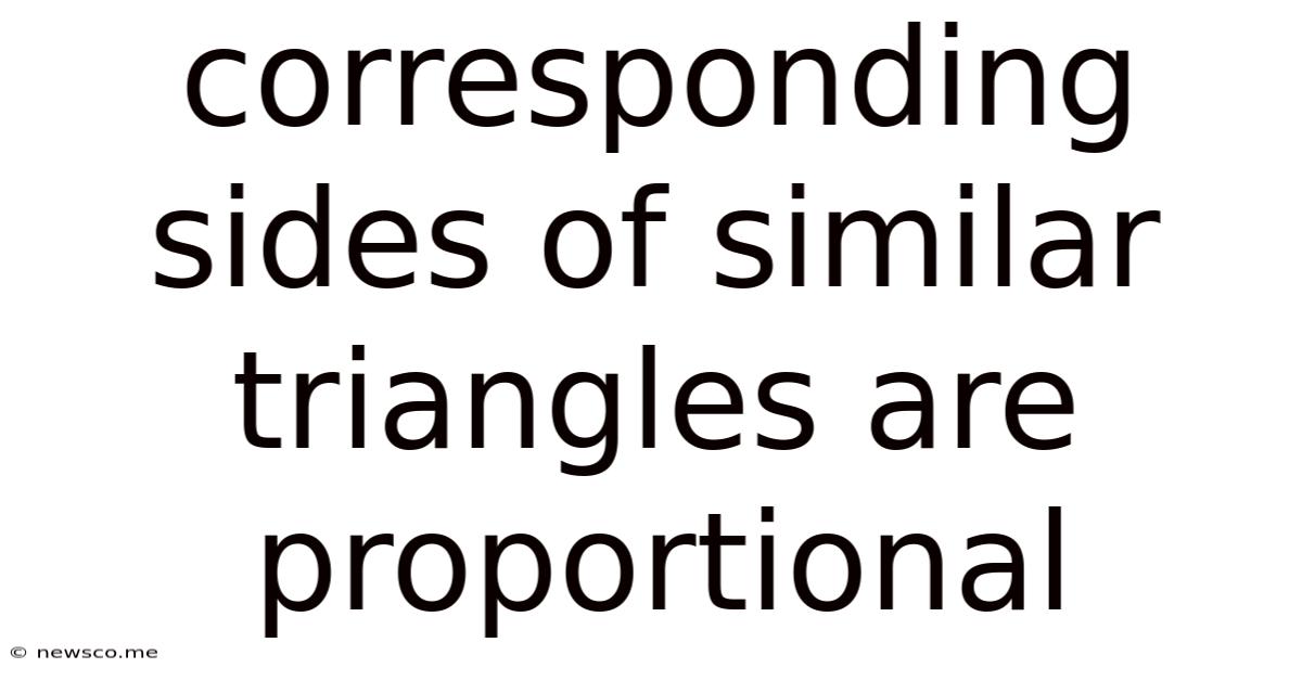 Corresponding Sides Of Similar Triangles Are Proportional