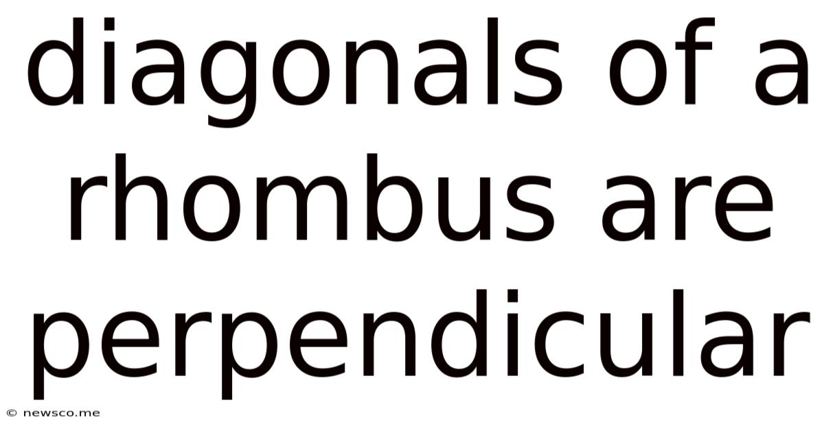Diagonals Of A Rhombus Are Perpendicular