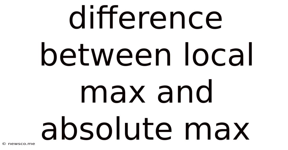 Difference Between Local Max And Absolute Max