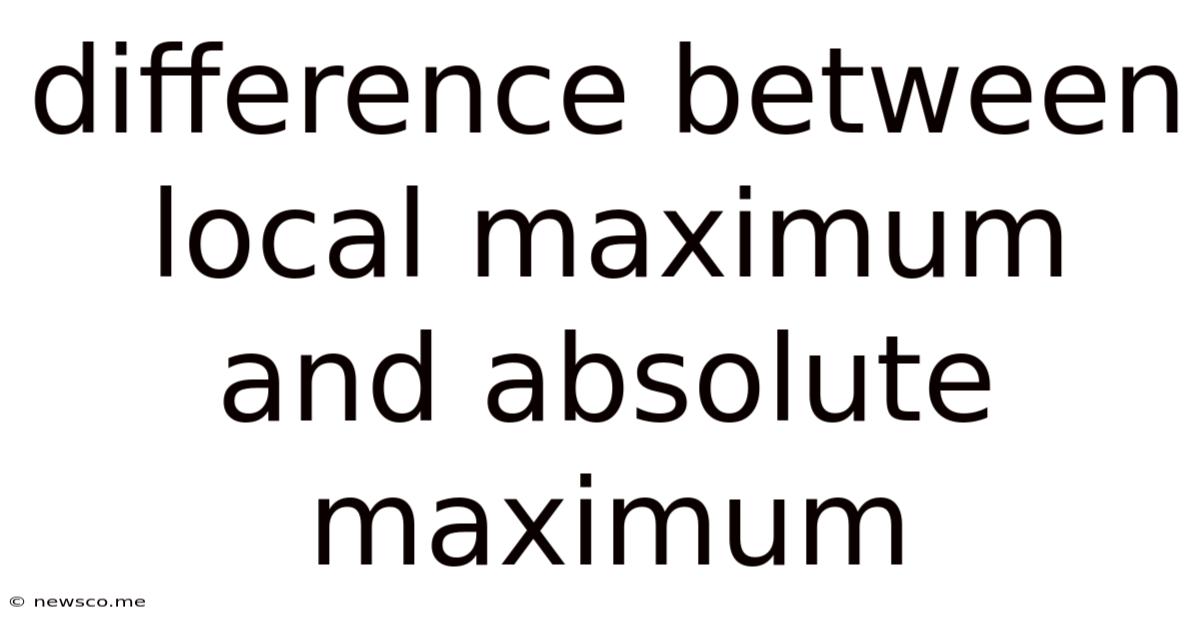 Difference Between Local Maximum And Absolute Maximum