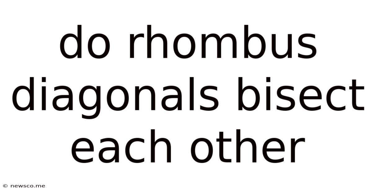 Do Rhombus Diagonals Bisect Each Other