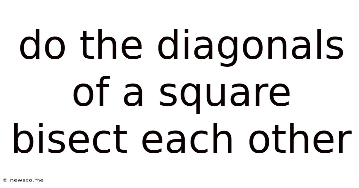 Do The Diagonals Of A Square Bisect Each Other