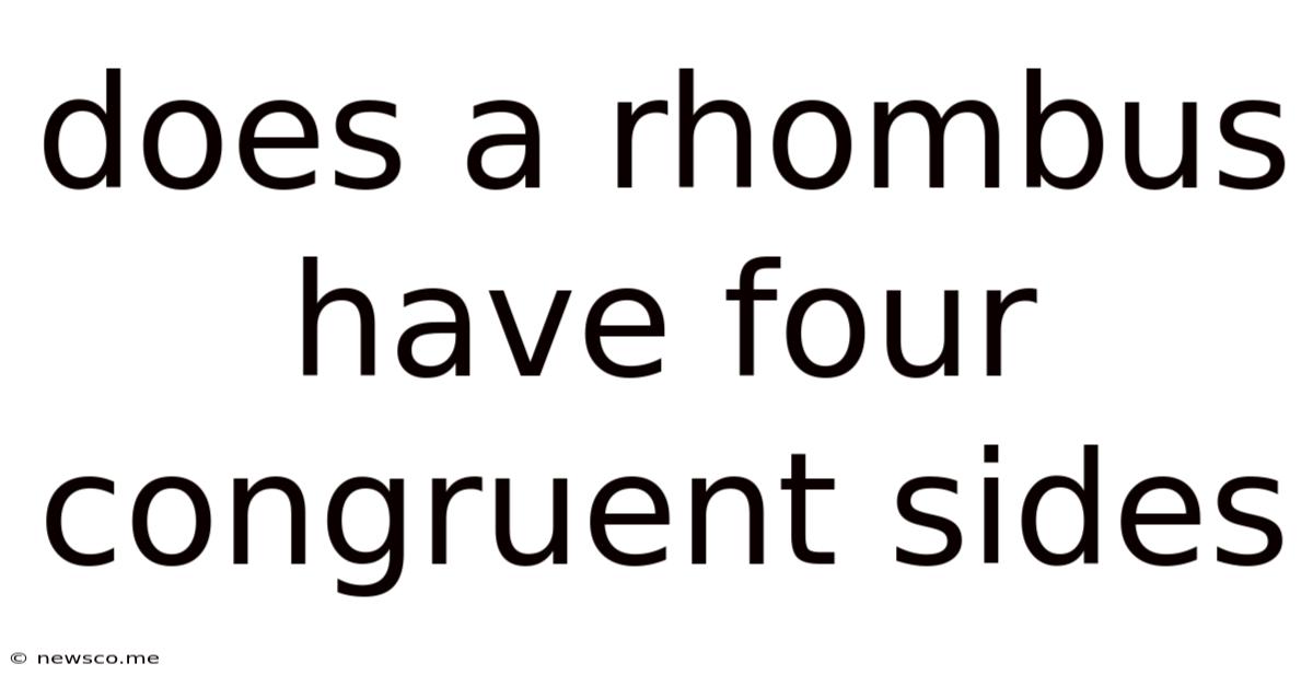 Does A Rhombus Have Four Congruent Sides