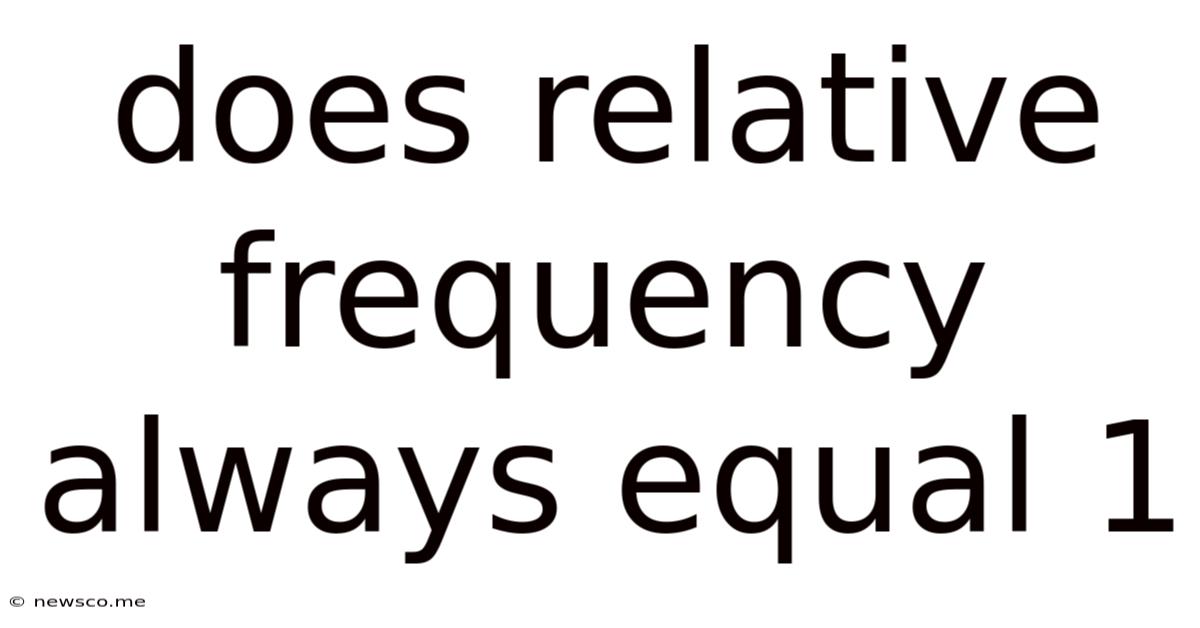 Does Relative Frequency Always Equal 1