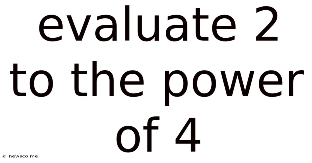Evaluate 2 To The Power Of 4