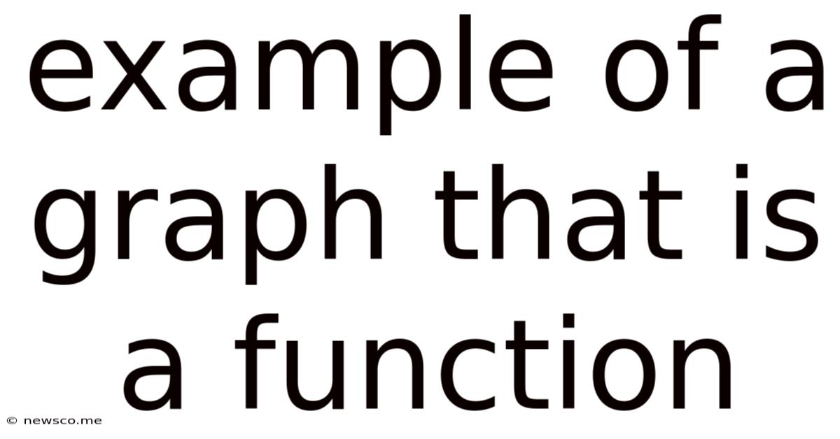 Example Of A Graph That Is A Function