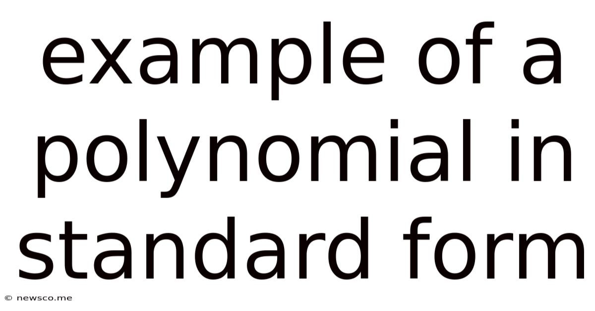Example Of A Polynomial In Standard Form
