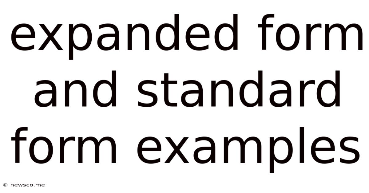 Expanded Form And Standard Form Examples