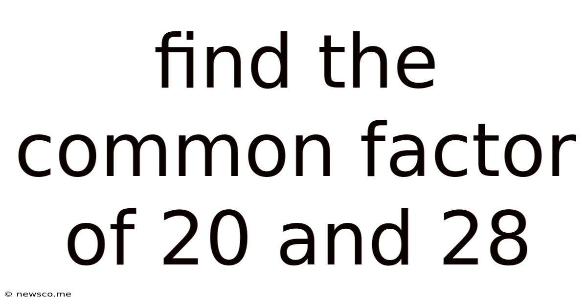 Find The Common Factor Of 20 And 28