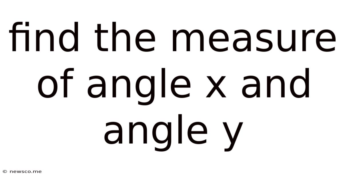 Find The Measure Of Angle X And Angle Y