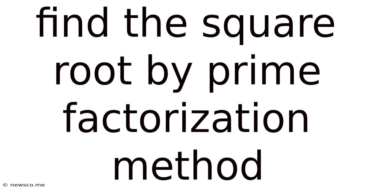 Find The Square Root By Prime Factorization Method