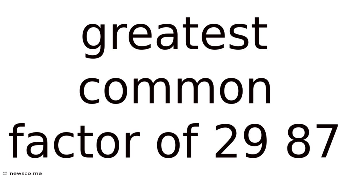 Greatest Common Factor Of 29 87