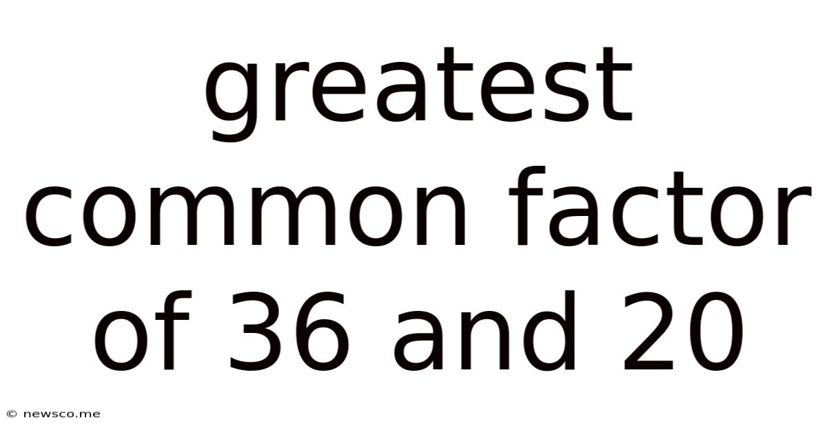 Greatest Common Factor Of 36 And 20