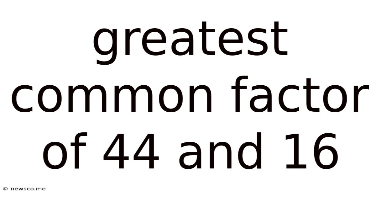 Greatest Common Factor Of 44 And 16