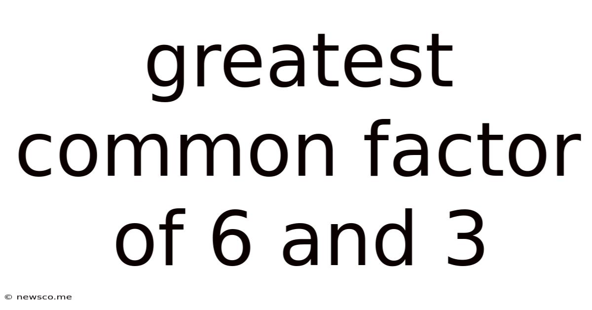 Greatest Common Factor Of 6 And 3